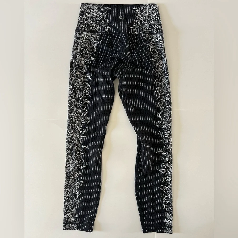 Lululemon Wunder Under Hi-Rise 7/8 Tight Engineered Print Alpine White Black - Picture 6 of 8